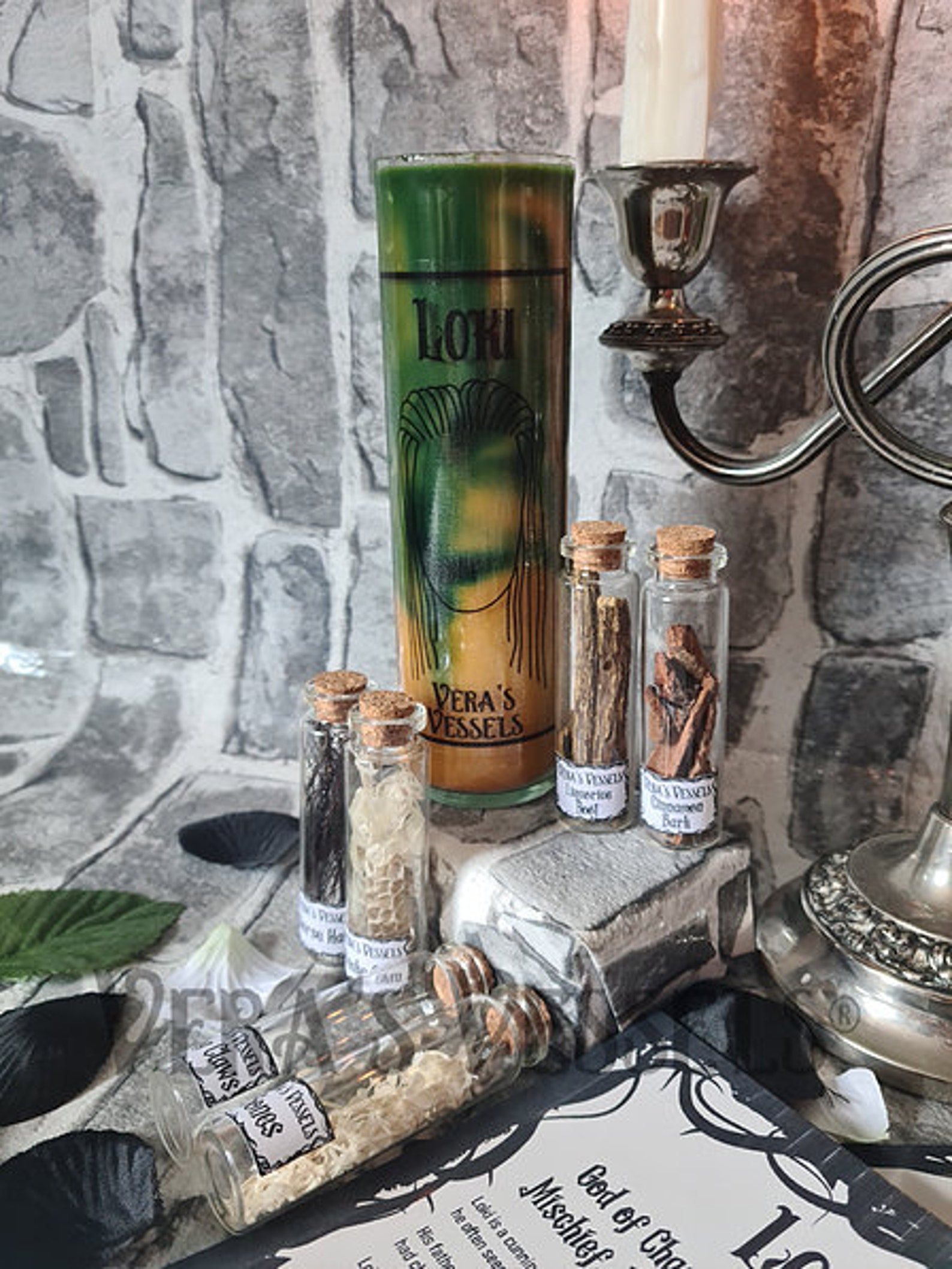Loki Deity Candle Offering Set Witchcraft Altar Worship Etsy