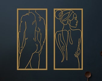 Naked Couple Metal Wall Art, Bedroom Decor