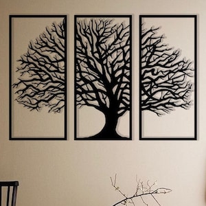 Set di decorazioni da parete in metallo albero della vita, decorazione per albero in metallo, decorazione per la casa con segno dell&#39;albero, segno della natura, regalo unico per la decorazione della casa