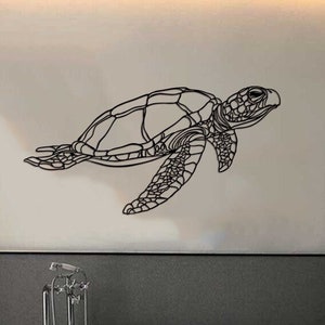 Metalen wandbord schildpad, 3D metalen wanddecoratie badkamer, metalen wandkunst badkamer