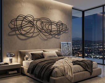 Minimalist Metal Wall Decor, Modern Abstract Line Art