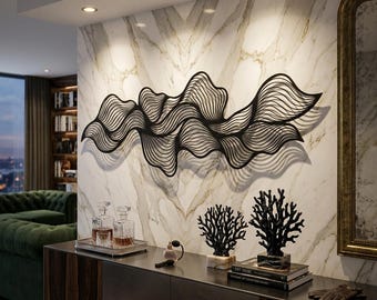 Flowing Line Wall Decor, Modern Bathroom Decor