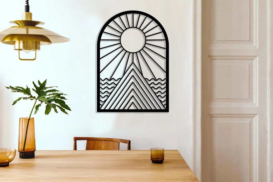 SUNMOUNTAINSEA Framed Wall Art Abstract Sun Wall Decor Etsy