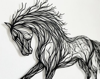 Tree Horse Metal Wall Art, Nature Inspired Home Decor