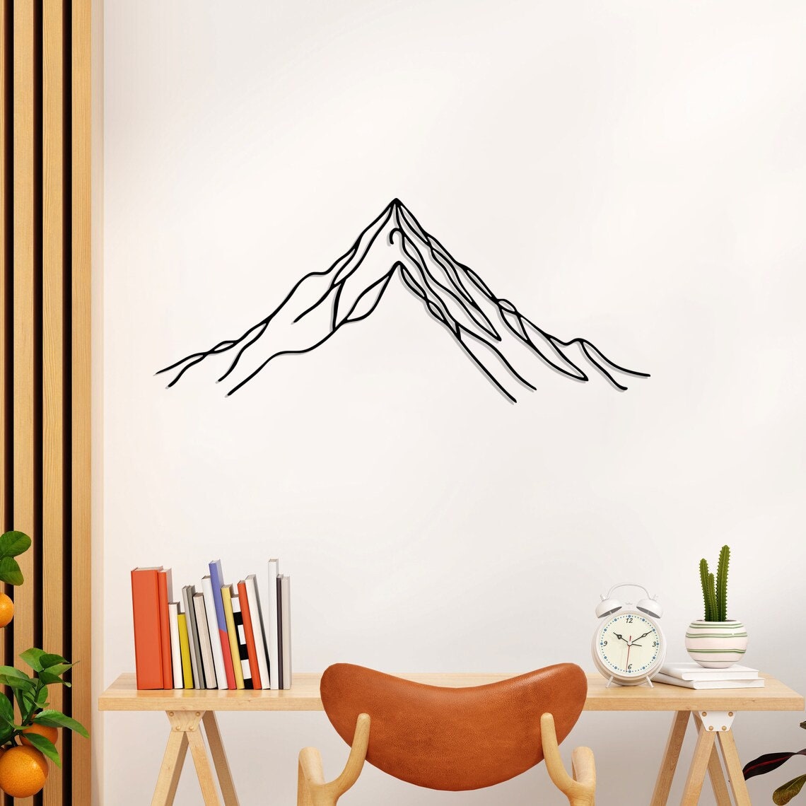 Mountain Metal Wall Decor | Yard Wall Decor | Hill Line Art Decor ...