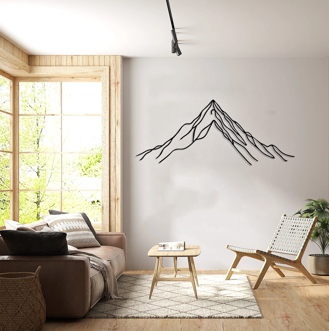 Mountain Metal Wall Decor | Yard Wall Decor | Hill Line Art Decor ...