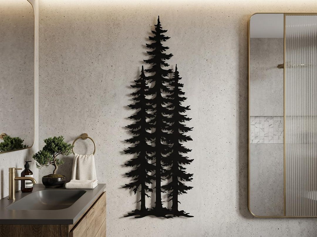 Tree Metal Wall Art, Large Forest Decor - Etsy