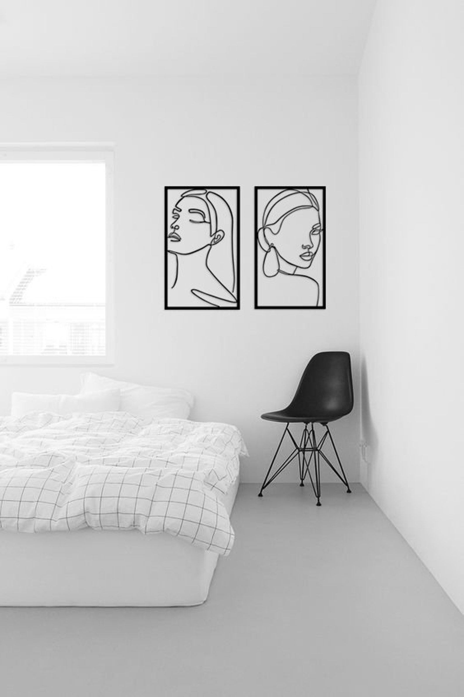 Woman Face Metal Wall Art Set Large Wall Decor Metal Wall Etsy