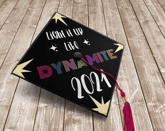 Printable Graduation Cap Topper | Dynamite | song lyrics | army | grad cap topper | graduation cap 2021