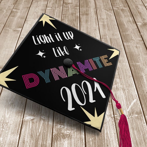 Printable Graduation Cap Topper Dynamite Song Lyrics Etsy UK