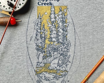 Zipperlip Creek - T-Shirt - Fishing Apperal - Fly Fishing - Fish Art - Fishing Shirt - Salmon