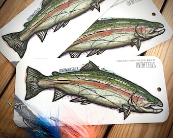 Steelhead - Trout Sicker - Fishing Decal - Fly Fishing - Fish Art