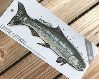 Coastal Cutthroat - Trout Sicker - Fishing Decal - Fly Fishing - Fish Art