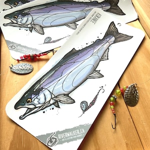 Kokanee - Salmon Sicker - Fishing Decal - Fly Fishing - Fish Art - Trout