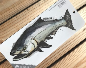 Chinook - Salmon Sicker - Fishing Decal - Fly Fishing - Fish Art