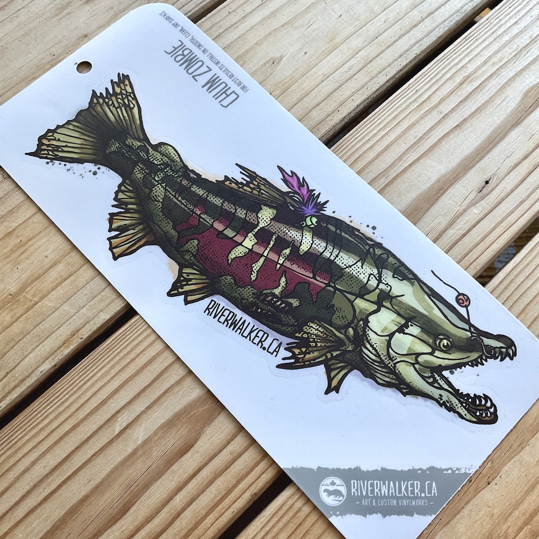 Chum Salmon Zombie Fish Sicker Fishing Decal Fly Fishing Fish Art Etsy