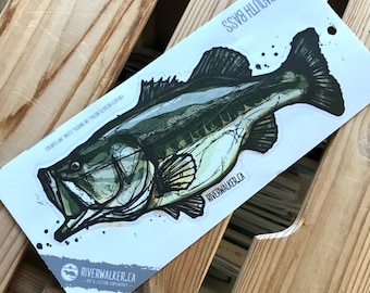 Largemouth Bass - Fishing Art - Fishing Sticker - Bass Fly - Bass Masters - Fly fishing for Bass