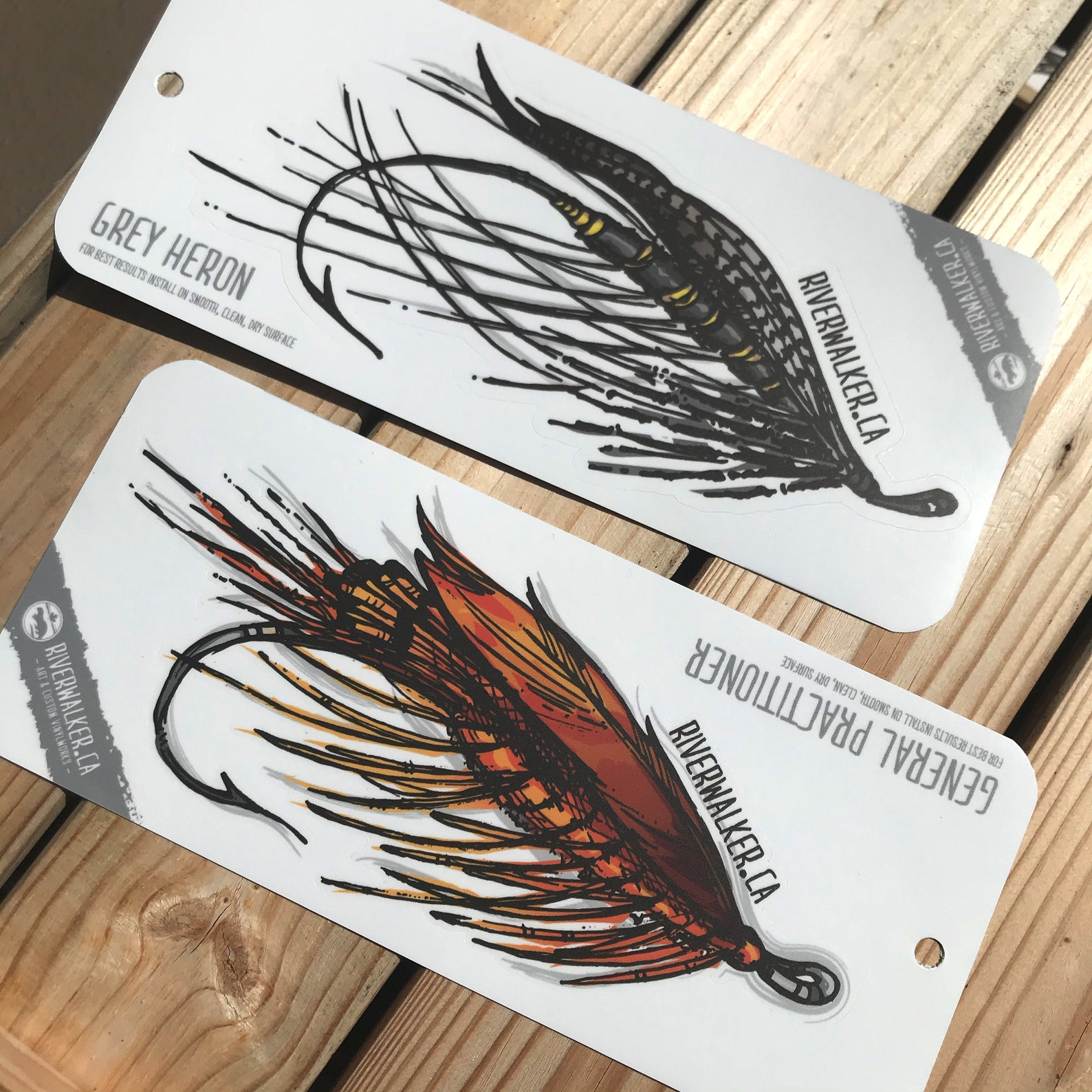 Classic Fly Decals Fly Tying Art Fishing Sticker Salmon Fly Trout Fly