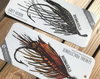 Classic Fly Decals - Fly Tying Art - Fishing Sticker - Salmon Fly - Trout fly