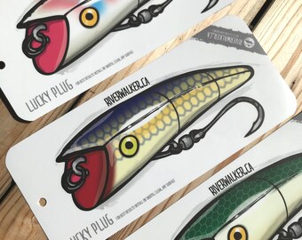 Lucky Plug - Salmon Art - Fishing Sticker - Salmon Lure