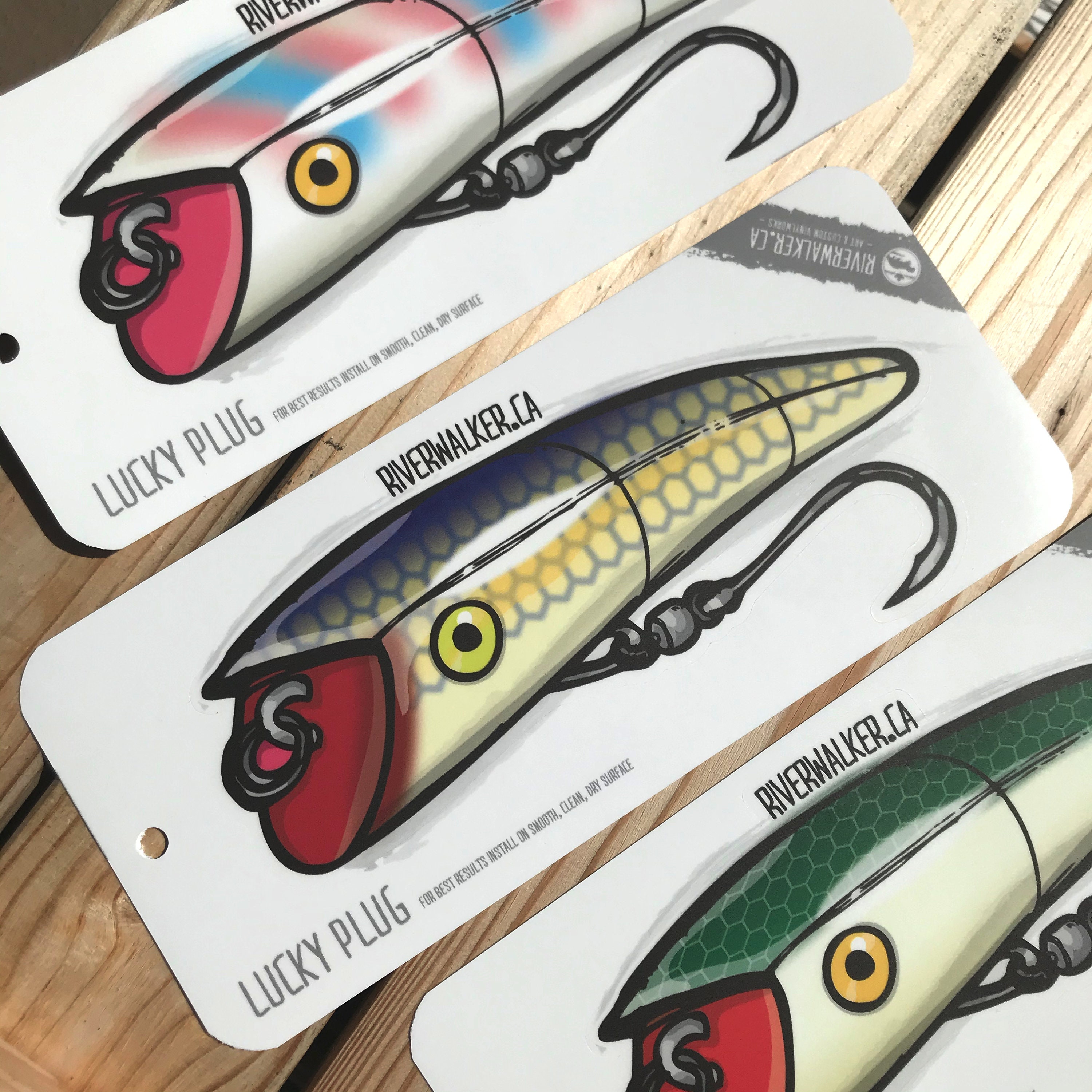 Lucky Plug Salmon Art Fishing Sticker Salmon Lure 
