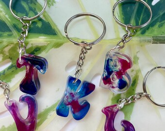 Cute Initial Colorful Keychain