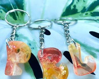 Alcohol Ink Letter Keychains
