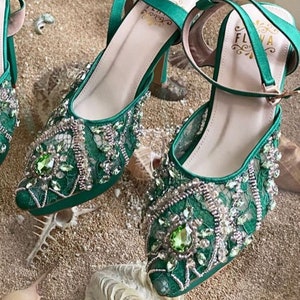 Dark green stilettos best sale