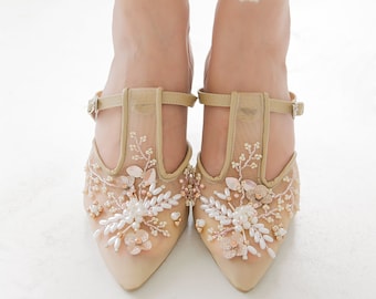 Beaded Nude Heels | Etsy