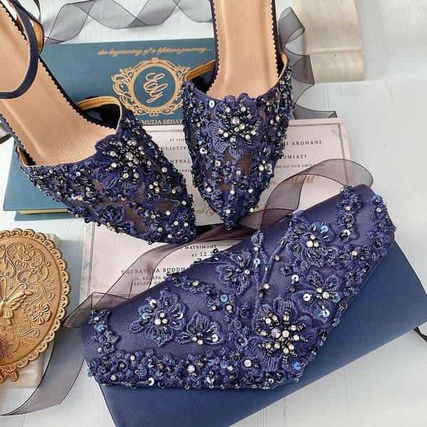 navy and cream shoes for wedding