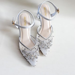 Silver beaded shoes store