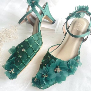 Jade green shoes and bag store