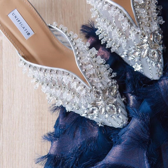 Embellished mules hot sale