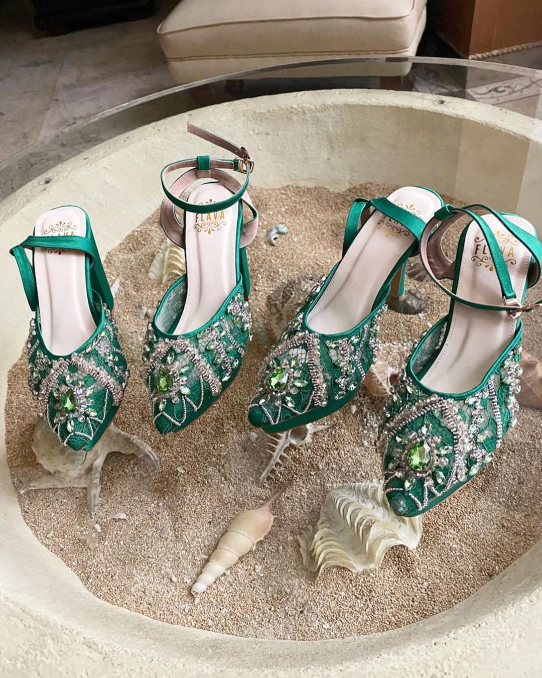 Emerald Green Tie Dye Women's High Top Shoes