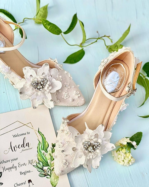 Floral wedding hotsell shoes for bride