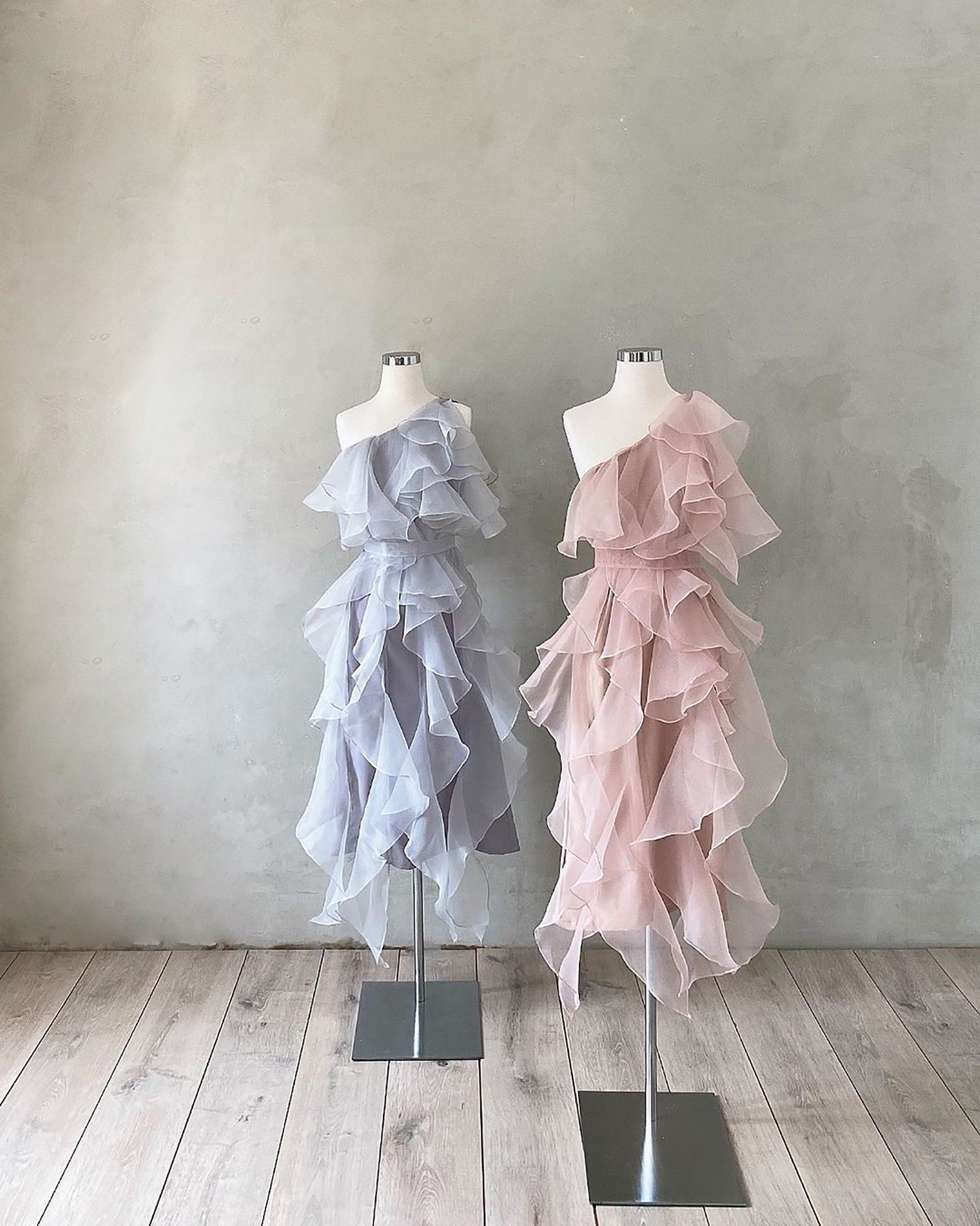 Ruffled evening cheap dress