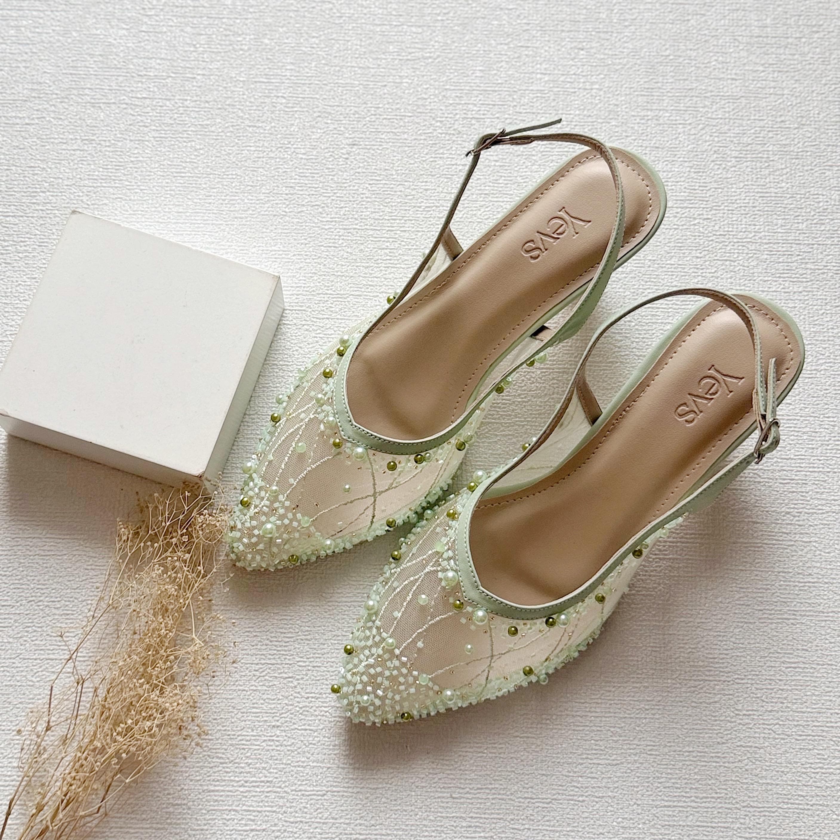 green sequin dress shoes TrendyOutfit