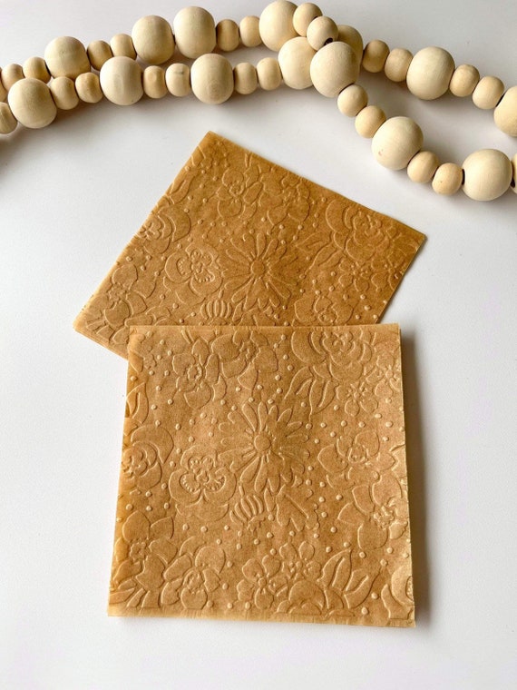 Flower Pattern 3d Textured Parchment Paper. 