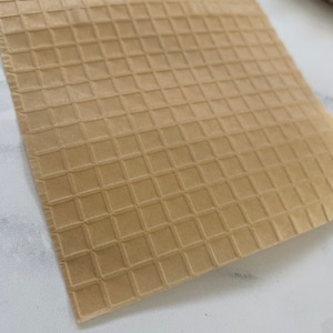 Waffle grid 3D textured parchment paper, 6 sheets per pack