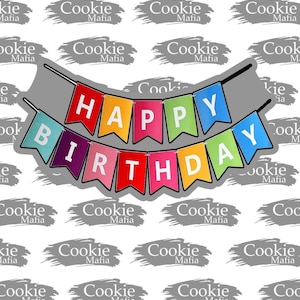 Birthday Bunting Plaque, 10cm plaque Cookie Cutter