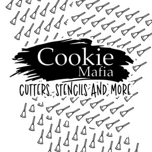 Royal icing transfer sheet, 2cm broom shape