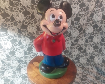 Vintage 1960's Play Pal Smiling Mickey Mouse Coin Bank