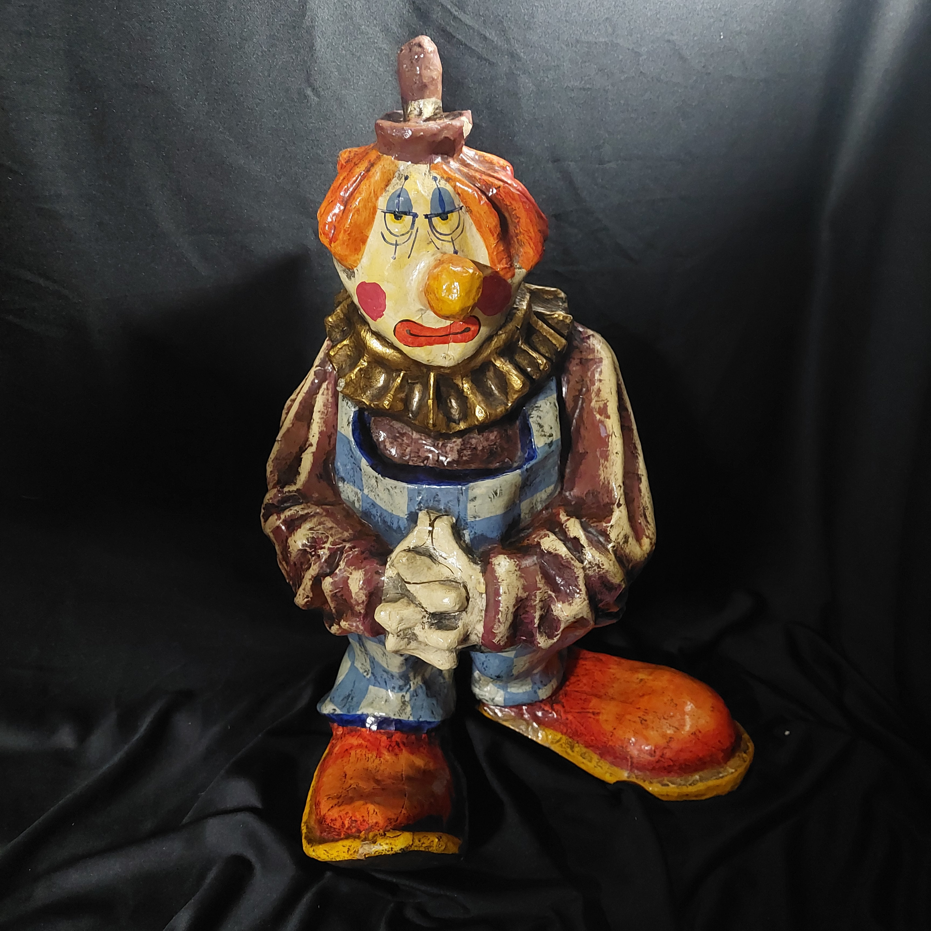 Vintage 1960's Jeanne Valentine S.A. Paper Mache Clown - Mexico