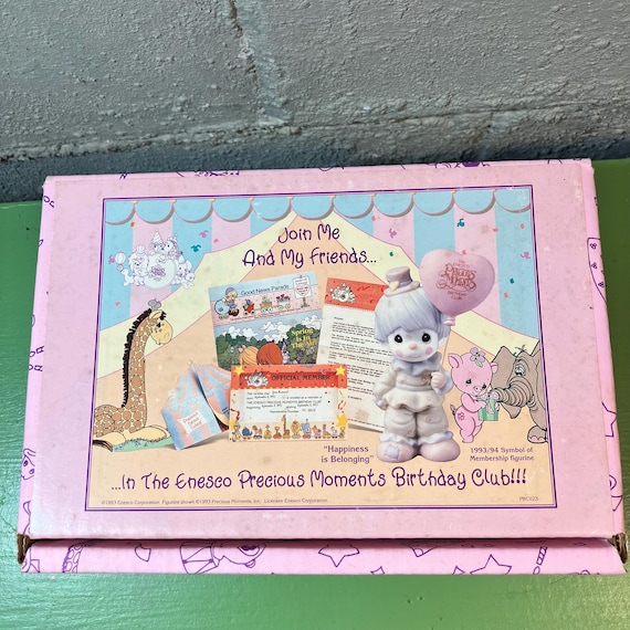 Vintage 1993 Enesco Precious Moments Figurine - Birthday Club Welcome Kit