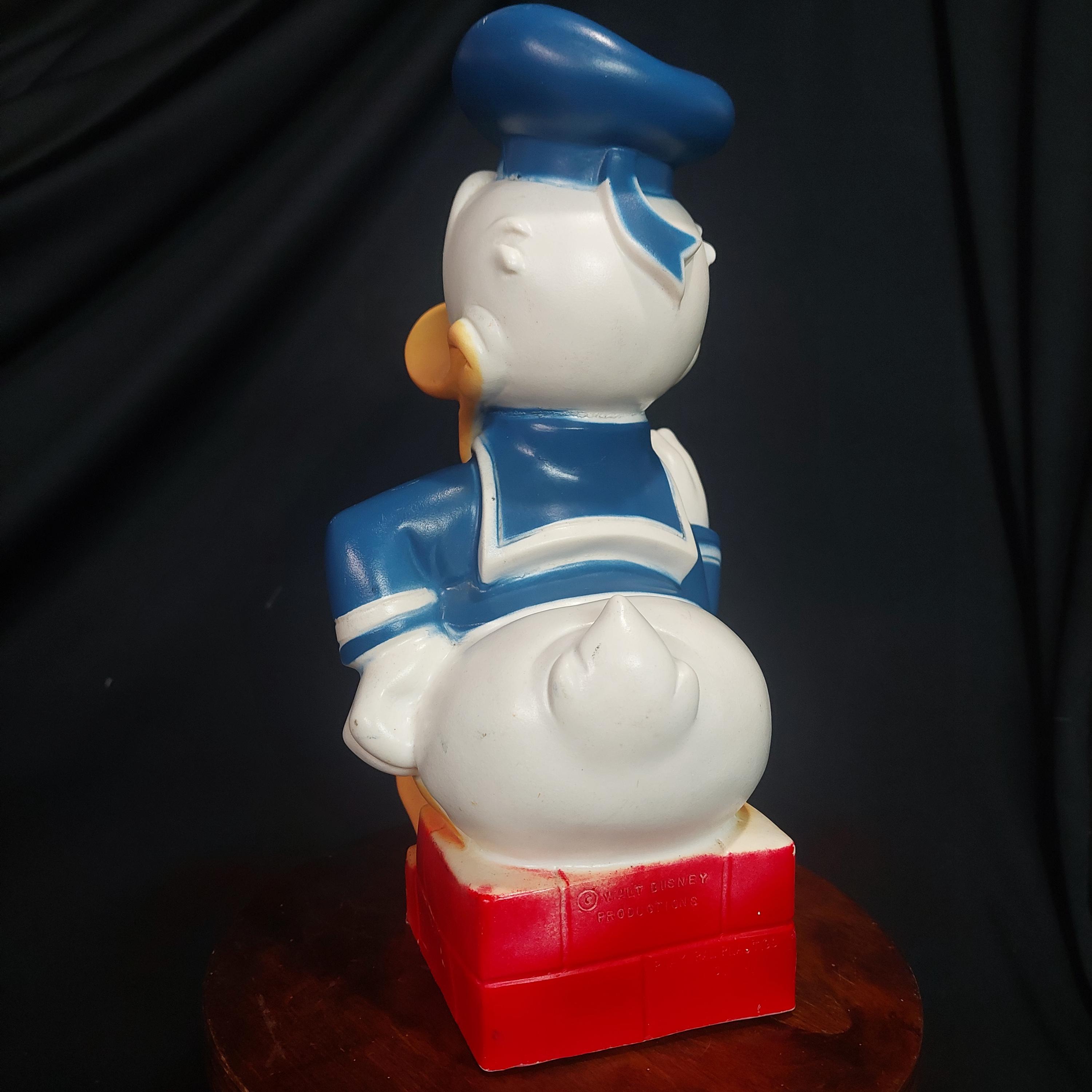 Vintage 1970's Donald Duck Waving Coin Bank by Play Pal