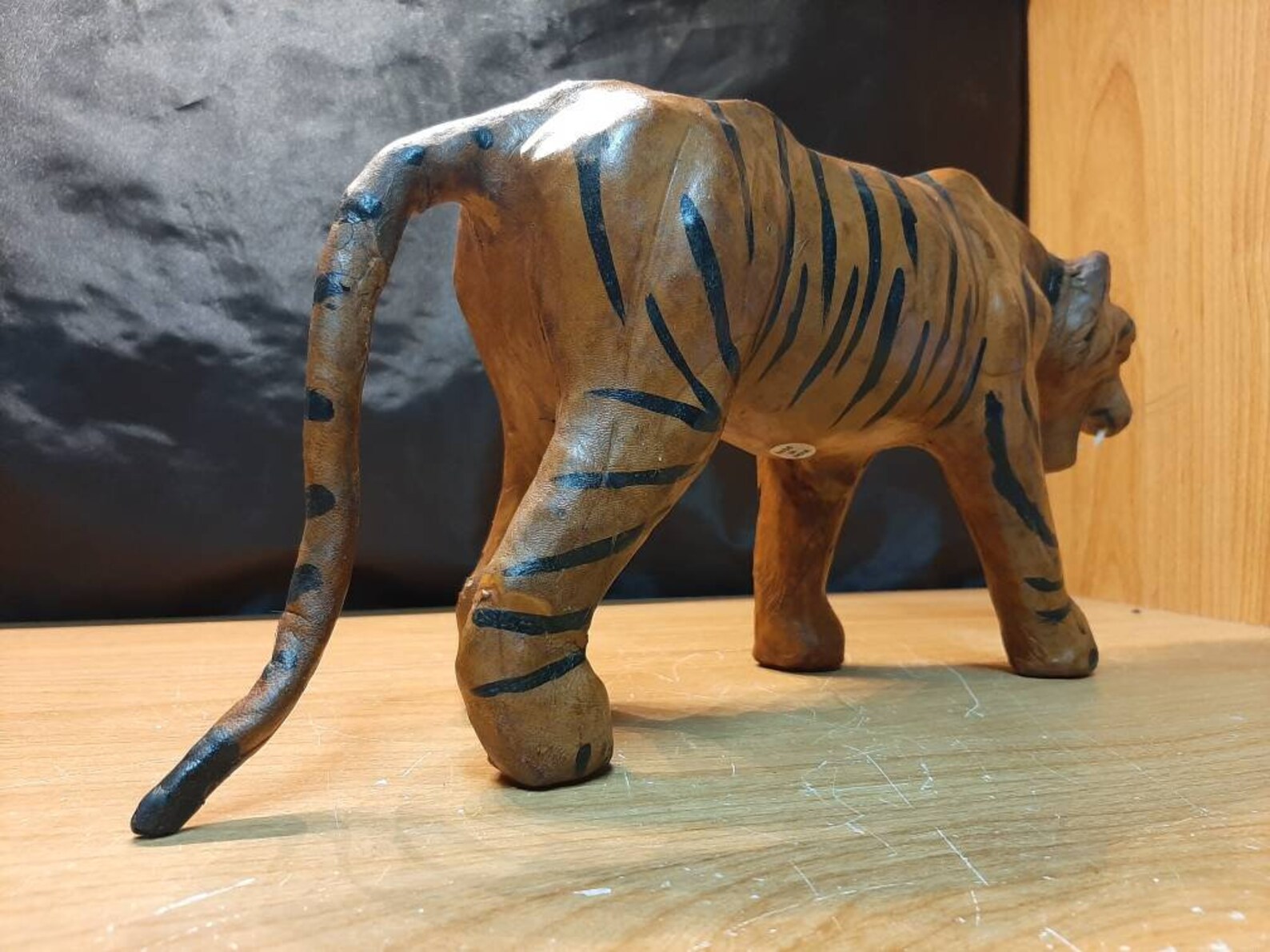 Leather Wrapped Tiger Figure Made In India 14 Long Etsy
