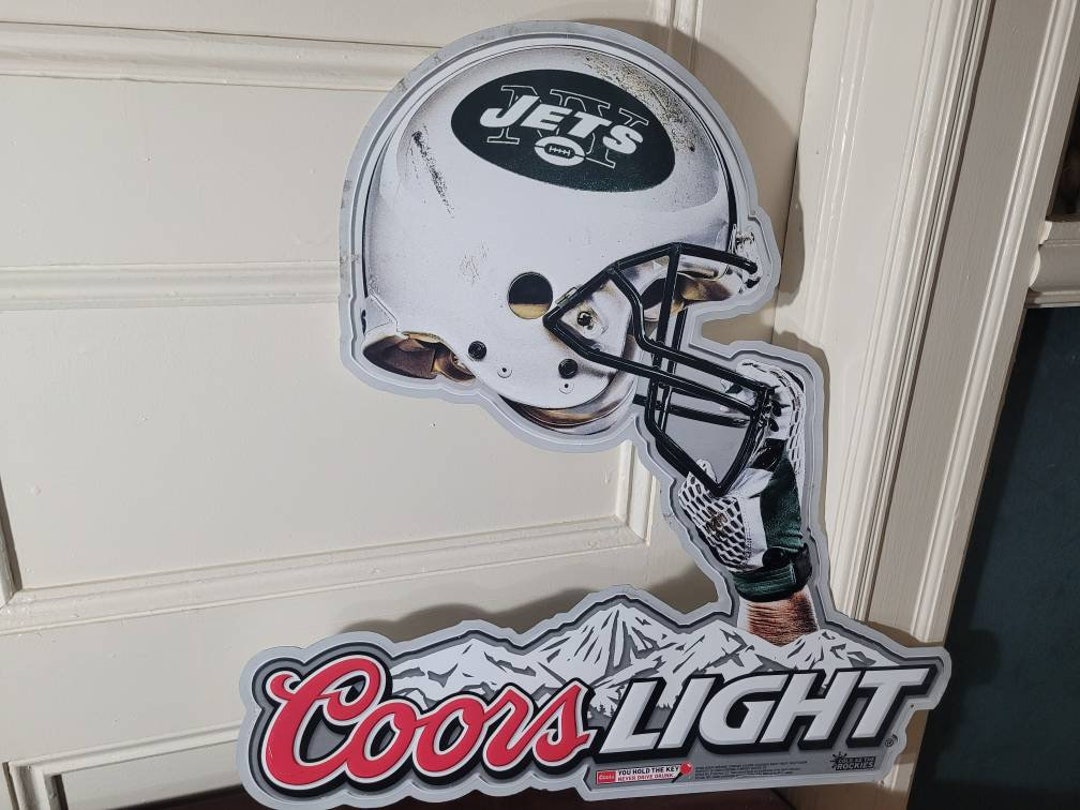 Vintage New York Jets Coors Light Metal Sign gloved Hand Etsy
