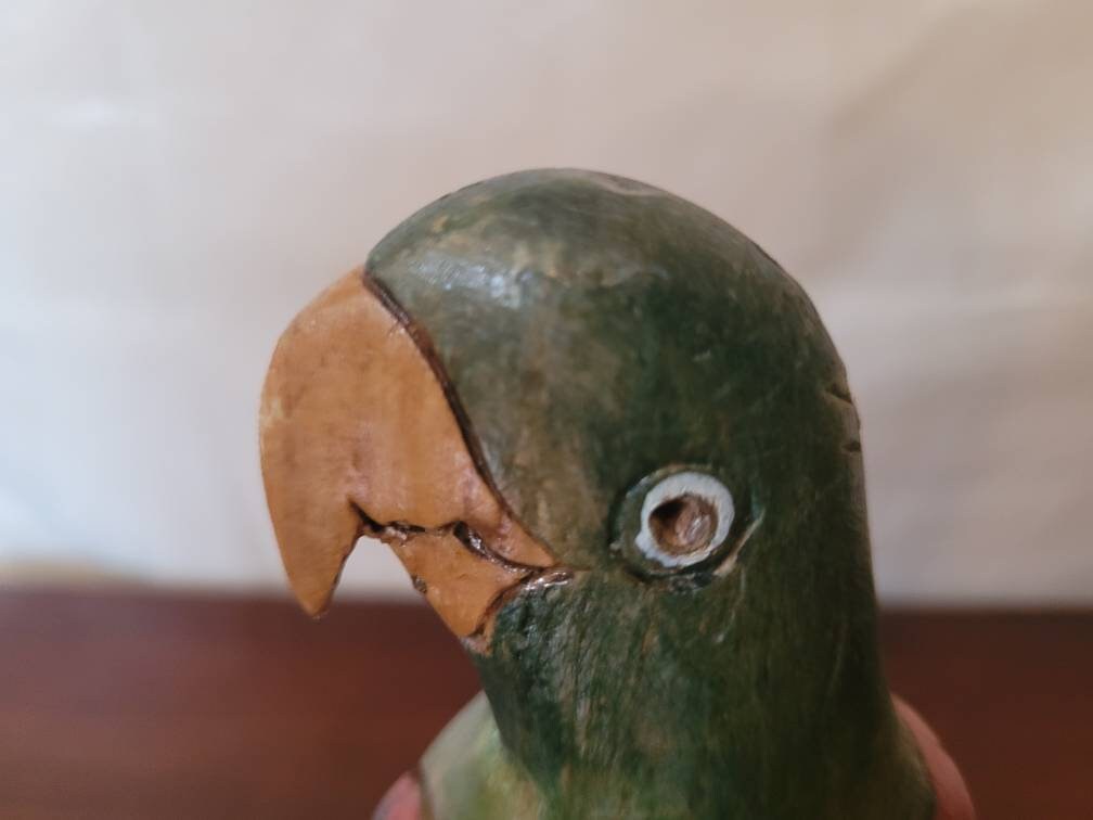 Balsa Wood Parrot Hand Painted and Carved Folk Art From Aruba Etsy