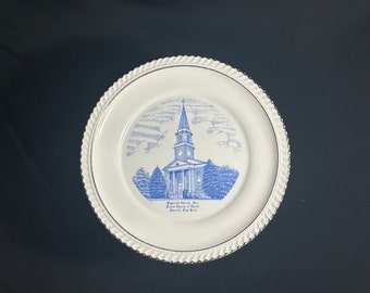 Vintage 1960's Church Collector Plate by World Wide Art Studios - Plymouth Church, Inc., United Church of Christ, Sherrill, NY