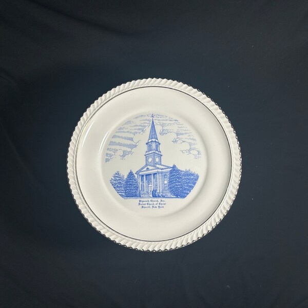 Vintage 1960's Church Collector Plate by World Wide Art Studios - Plymouth Church, Inc., United Church of Christ, Sherrill, NY